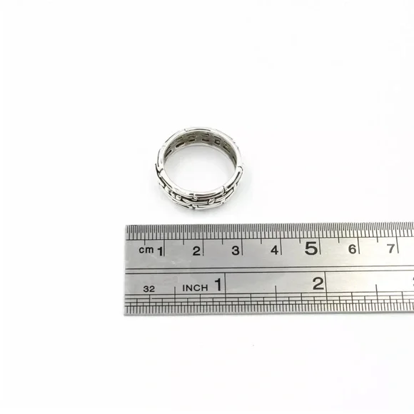 Vintage John Hardy Sterling Silver Bamboo Detailed Ring Size 8 3/4